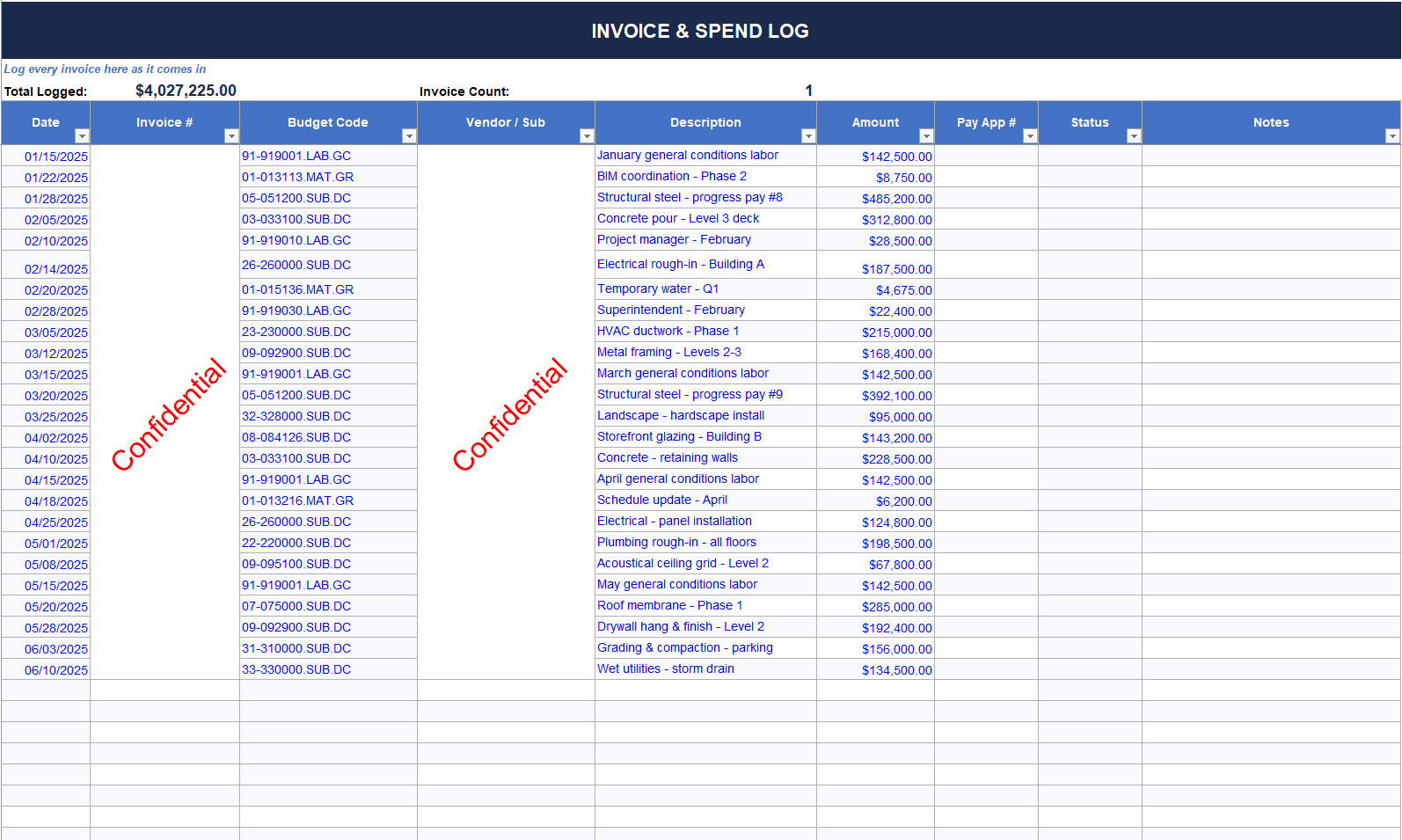 Automated invoice tracking